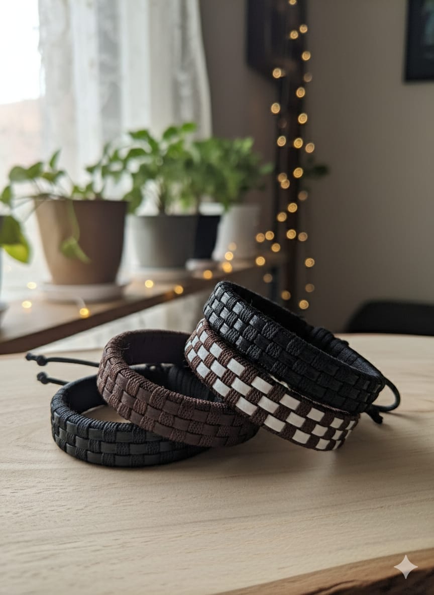 Stylish Woven Bracelets Set